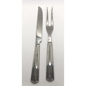 Reed & Barton 2 Piece Carving Set Stainless Flatware Knife & Fork BBQ GRILL
